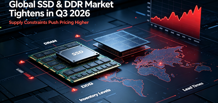 ราคา SSD และ DDR ทั่วโลกพุ่งสูงขึ้นในไตรมาสที่ 3 ปี 2026 ท่ามกลางอุปทานตึงตัวที่ขับเคลื่อนด้วย AI GUDGA รักษาอุปทานที่มั่นคงสำหรับพันธมิตร B2B ทั่วโลก